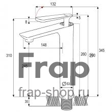 Смеситель для раковины Frap F1052-57