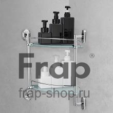 Полочка для ванной Frap F1907-2 Хром/Стекло