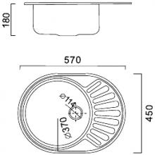 Мойка для кухни Frap FD4557 чертеж