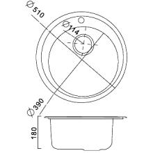 Мойка для кухни Frap FD510 чертеж