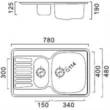 Мойка для кухни Frap FS4878T чертеж