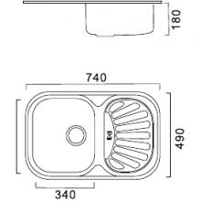 Мойка для кухни Frap FS4974 чертеж