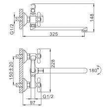 Смеситель для ванны Frap F2225