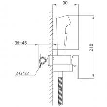 Смеситель с гигиеническим душем Frap F2076-3