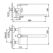 Смеситель для ванны Frap F22808