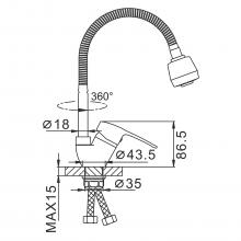 Смеситель для кухни Frap F4302-B